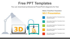 Modello Powerpoint gratuito per stampanti 3D PPT
