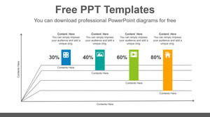 Șablon Powerpoint gratuit pentru diagramă cu bare cu linii îndoite