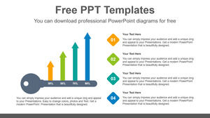 Modello Powerpoint gratuito per grafico a barre a forma di chiave