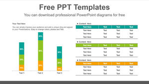 Yığılmış dikey çubuk grafik için Ücretsiz Powerpoint Şablonu
