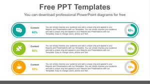 Modello Powerpoint gratuito per i grafici a ciambella a forma di elenco