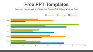 完全なクラスター化された棒グラフ用の無料の Powerpoint テンプレート