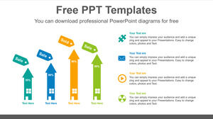 Plantilla de PowerPoint gratuita para gráfico de barras de flecha