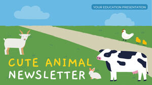 Buletin hewan yang lucu. Template PPT Gratis & Google Slide