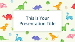 Dinossauros fofos. Modelo gratuito do PowerPoint e tema do Google Slides