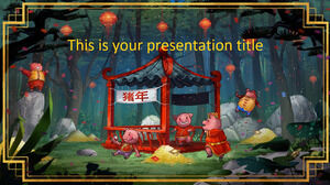 Anul Nou Chinezesc (Porcul). Șablon PowerPoint gratuit și temă Google Slides
