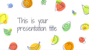 カラフルな果物。 無料の PowerPoint テンプレートと Google スライドのテーマ