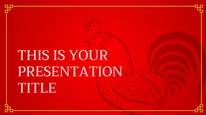 中国新年（公鸡）。 免费的 PowerPoint 模板和 Google 幻灯片主题