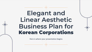 Plan d'affaires esthétique élégant et linéaire pour les sociétés coréennes