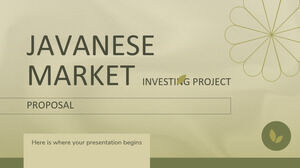 爪哇市场投资项目提案