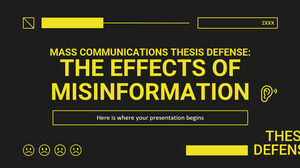 매스 커뮤니케이션 논문 방어: 잘못된 정보의 영향