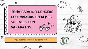 Tema de doodle de redes sociales de influencer colombiano