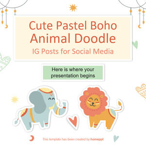 Niedliche Pastell-Boho-Tier-Doodle-IG-Posts für soziale Medien
