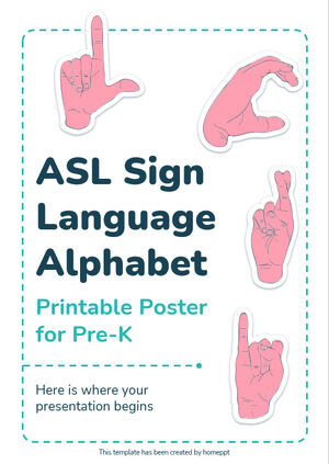 Poster stampabile con alfabeto della lingua dei segni ASL per la scuola materna