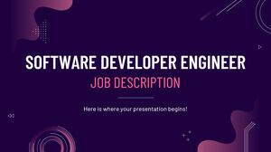 Software Developer Engineer Job Description