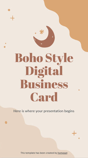 Цифровая визитная карточка в стиле бохо