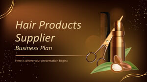 Бизнес-план поставщика товаров для волос