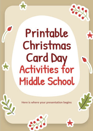 أنشطة يوم بطاقة عيد الميلاد القابلة للطباعة للمدرسة المتوسطة