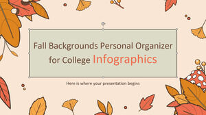 大学のインフォ グラフィックのための秋の背景の個人的なオルガナイザー