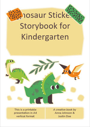 Libro de cuentos con pegatinas de dinosaurios para jardín de infancia