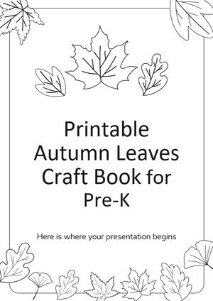 Libro artigianale stampabile con foglie autunnali per la scuola materna