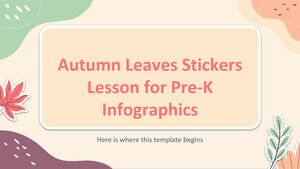 Pre-K 信息图表的秋叶贴纸课