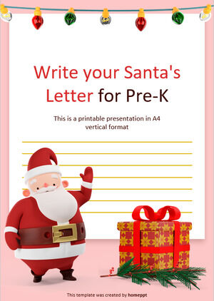 Напишите письмо Деду Морозу для Pre-K
