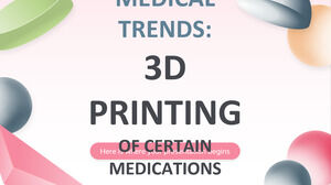 醫學趨勢：某些藥物的 3D 打印