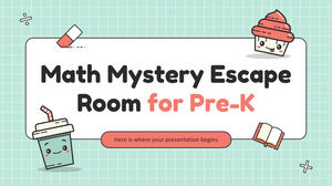 Math Mystery Escape Room pour le pré-K