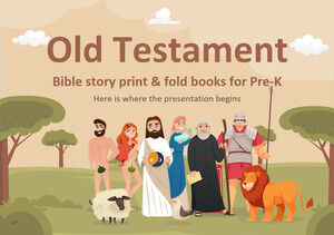 Livros impressos e dobrados de histórias bíblicas do Antigo Testamento para pré-escolares
