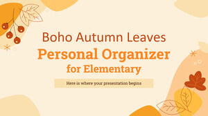 Boho Autumn Leaves Personal Organizer for Elementary