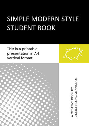 Livro de estudante de estilo simples e moderno
