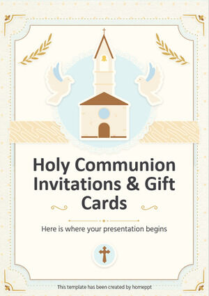 聖体拝領の招待状とギフトカード