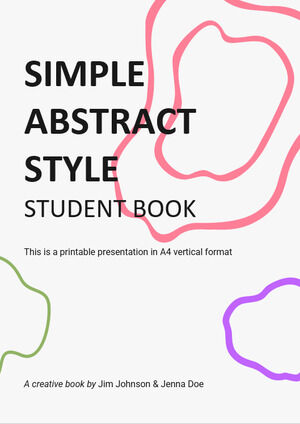 Livre d'étudiant de style abstrait simple