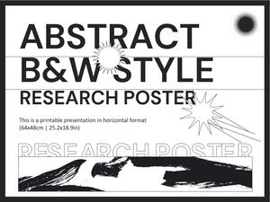 Poster de cercetare în stil abstract B&W