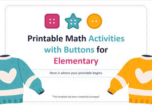 Printable Math Activities with Buttons for Elementary
