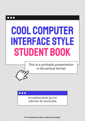クールなコンピュータ インターフェイス スタイルの学生向けの本