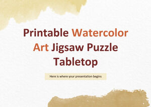 可印刷水彩艺术拼图桌面