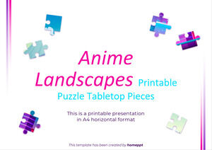 Pièces de table de puzzle imprimables de paysages d'anime