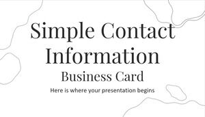 Simple Contact Information Business Card