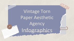 Infografía de la agencia estética de papel rasgado vintage
