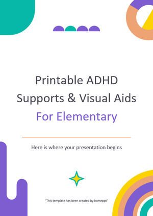 การสนับสนุน ADHD ที่พิมพ์ได้และ Visual Aids สำหรับประถมศึกษา