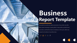 사무실 건물 배경에서 유럽 및 미국 비즈니스 보고서에 대한 PPT 템플릿 다운로드