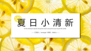 Templat PPT Kecil Segar Musim Panas dengan Latar Belakang Irisan Lemon Kuning