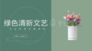 Download template PPT latar belakang bonsai tanaman hijau dan segar
