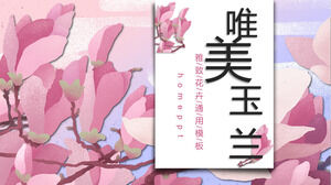 Pink Beautiful Magnolia Hintergrund PPT-Vorlage kostenloser Download