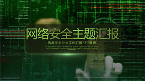 Grüne Zahl 01 PPT-Hintergrundvorlage für das Cybersicherheitsthema