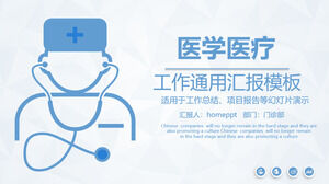 Laden Sie die PPT-Vorlage für medizinische Themen mit blauem Arztmuster herunter