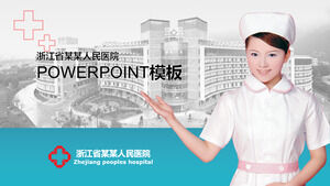病院 病院の紹介と看護師の背景 PPTテンプレートのダウンロード