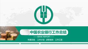Unduh template PPT untuk laporan ringkasan kerja Green and Simple Agricultural Bank of China